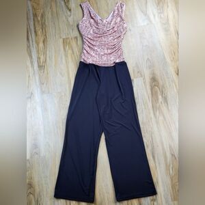 💜Enfocus Studio Black & Rose Gold Sequined Sleeveless Jumpsuit Size 6